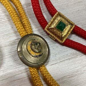 Gold and Red Bolo Tie Set